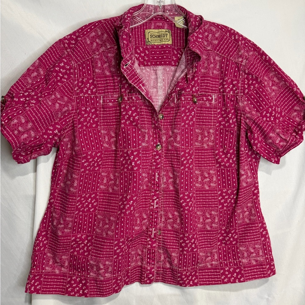 Schmidt Women's Pink Button Down Shirt Size XL